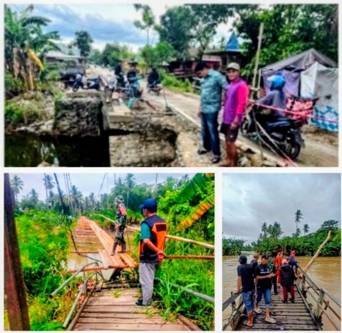 Kadis PUPRP Kabupaten Wajo, Andi Pameneri, meninjau lokasi yang perlu dilakukan penanganan segera terhadap kerusakan infrastruktur jalan dan jembatan 