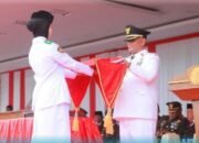 Wakil Bupati Wajo H. Baso Rahmanuddin Pimpin Upacara Penurunan Bendera HUT ke-80 RI