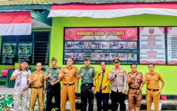 Wujud Sinergitas, Kapolsek Tempe Bersama Forkopimcam Sambut Kunjungan Dandim 1406 Wajo