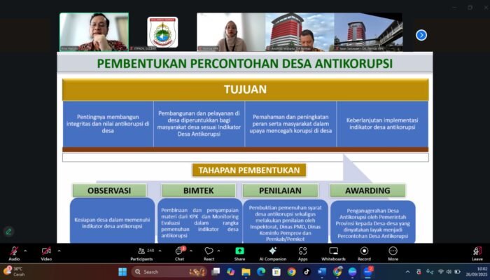 Inspektorat Sulbar Ikuti ki Rapat Persiapan Penilaian Desa Antikorupsi Bersama KPK
