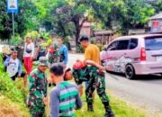 Koramil 1406-05/Majauleng Gelar Karya Bhakti Bersihkan Masjid dan Selokan Bersama Warga Limpomajang