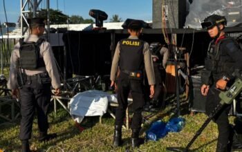 Pastikan ki Puncak Konser Last Child Aman, Polsatwa Dit Samapta Polda Sulbar Lakukan Kegiatan Sterilisasi Mendalam