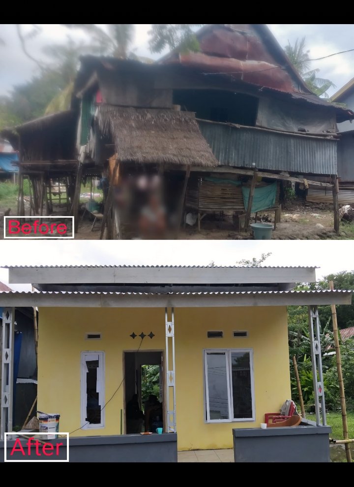 Gambar rumah Daeng Sisi warga Takalar sebelum dan sesudah di renovasi