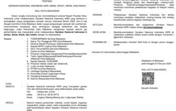 Sejalan Arahan Presiden Prabowo, Pemkot Makassar Canangkan Ki Gerakan ASRI Tiap Selasa dan Jumat