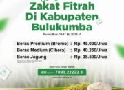 Tabe Ingat ki Tunaikan Zakat Fitrah ta, Ini Rinciannya untuk Wilayah Bulukumba
