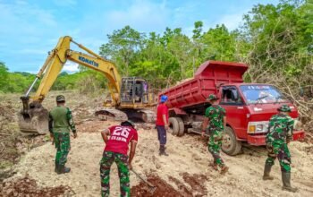 Meskipun Ramadhan Semangat Satgas TMMD ke 127 Tetap ki Semangat Genjot Pekerjaan Sesuai Target