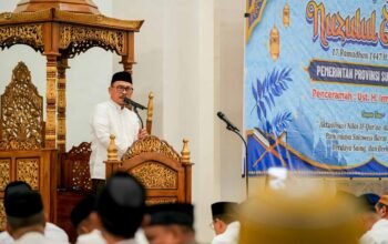 Malam Nuzulul Qur’an di Masjid Suada, Gubernur Suhardi Duka Ajak ki Jamaah Doakan Bangsa dan Pemimpin