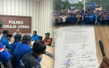 Digeruduk Ratusan Pemuda, Kapolres Toraja Utara Resmi Teken Empat Poin Kesepakatan Basmi Judi dan Narkoba