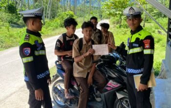 Stop Pelanggaran di Usia Dini, PJR Ditlantas Polda Sulbar Gencarkan ki Edukasi Tertib Berkendara di Kalangan Pelajar