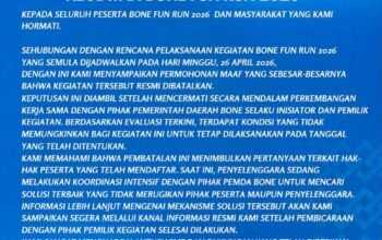 Igana Disappa, Bone Run 2026 Resmi Dibatalkan Pengembalian Dana Bagaimana?