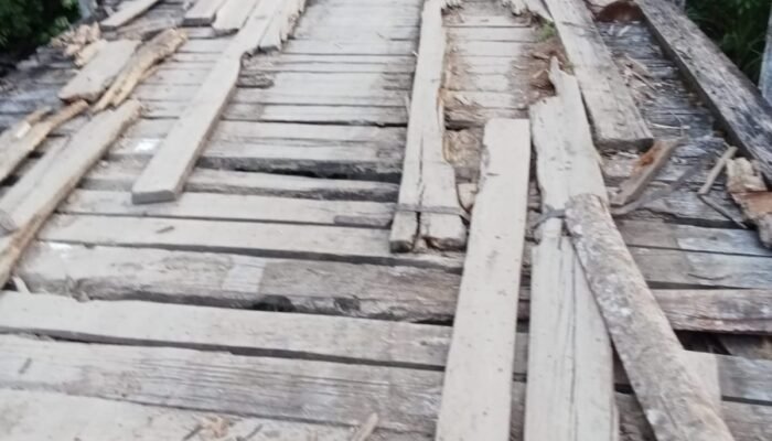 Tabe, Nyawa Bisa Jadi Taruhan, Akibat Jembatan Yang Sudah Rusak Namun Tetap Dilewati