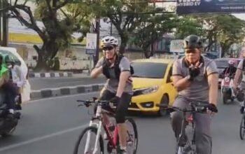 Tauwwa Kabag Ops Brimob Polda Sulsel AKBP. Nur Ichsan Ajak Anggota Hemat BBM Lewat Gowes