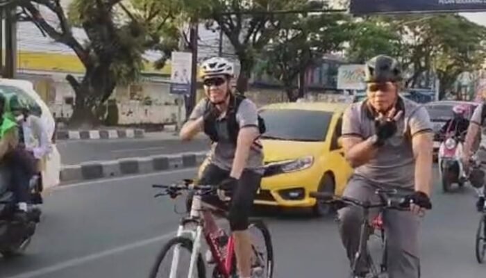 Tauwwa Kabag Ops Brimob Polda Sulsel AKBP. Nur Ichsan Ajak Anggota Hemat BBM Lewat Gowes