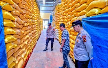 Kapolsek Maniangpajo Tinjau Stok Beras dan Jagung di Gudang Bulog, Pastikan Ketersediaan Aman