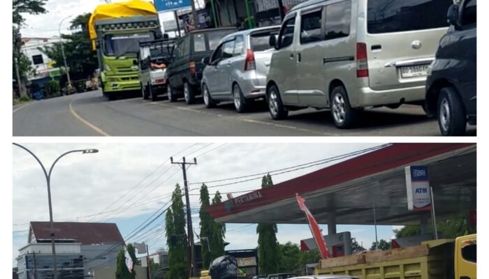 Itamoi, Antrian Kendaraan di SPBU Palakka Sejak Subuh Kurang Lebih 300 meter