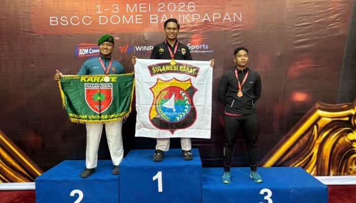 Bripda Risaldi Kembali Harumkan ki Nama Polda Sulbar, Tambah Koleksi Emas di Ajang Karate Piala Menhan RI