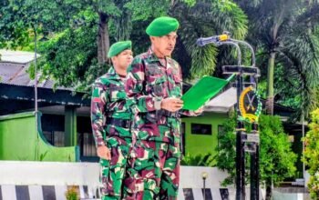 Kodim 1406/Wajo Gelar Upacara Mingguan, Mayor Inf Askar Tekankan Disiplin Prajurit