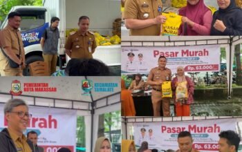 Tauwwa Camat Tamalate bersama Sekcam Pantau langsung Pasar murah sambut hari raya idul Adha 1447 H