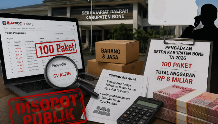 Itani, Ratusan Paket Pengadaan Setda Bone Diborong CV Alvin Disorot