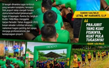 Garjas Bukan Sekadar Lari: Cara Kodim 1406/Wajo Menjaga Profesionalisme Prajurit