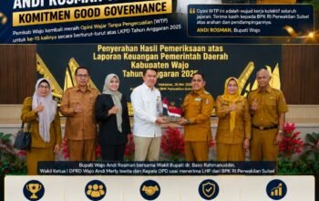 Pemkab Wajo Cetak Rekor WTP ke-15, Andi Rosman Tegaskan Komitmen Good Governance