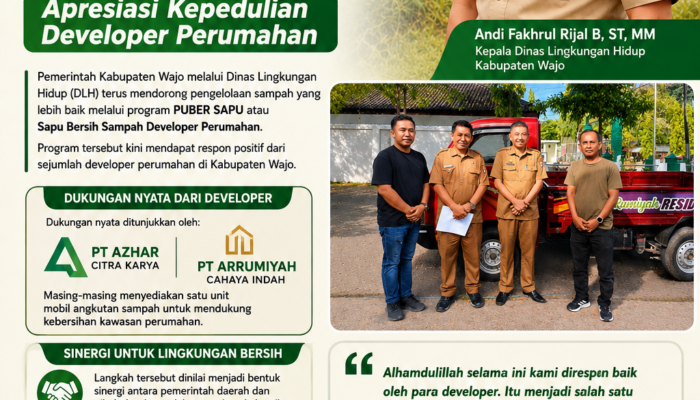 Program PUBER SAPU Disambut Positif, Kadis DLH Wajo Apresiasi Kepedulian Developer Perumahan