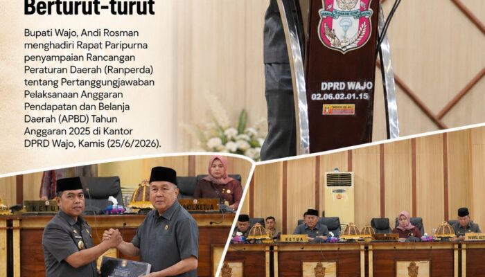 Bupati Wajo Sampaikan Ranperda Pertanggungjawaban APBD 2025, Raih Opini WTP ke-11 Berturut-turut