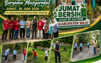 Kadis DLH Wajo Gandeng Warga Kerja Bakti di Atakkae, Wujud Kepedulian Lingkungan Berbasis Semangat PISOTA