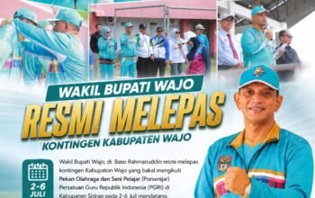 Wabup Wajo Lepas Kontingen Porsenijar PGRI, Tekankan Sportivitas dan Jaga Nama Daerah
