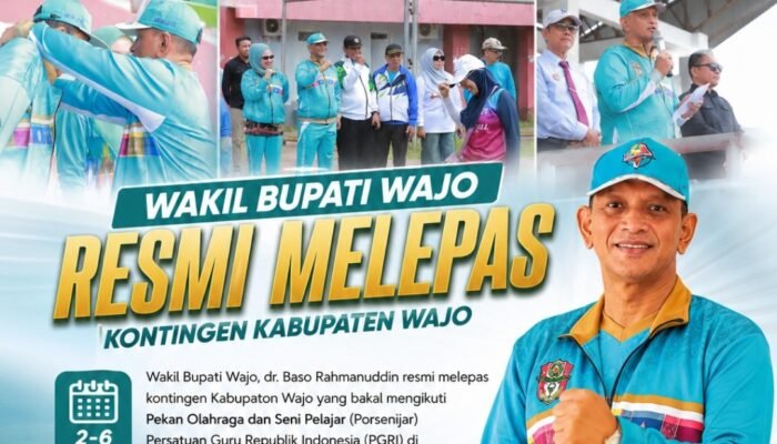 Wabup Wajo Lepas Kontingen Porsenijar PGRI, Tekankan Sportivitas dan Jaga Nama Daerah