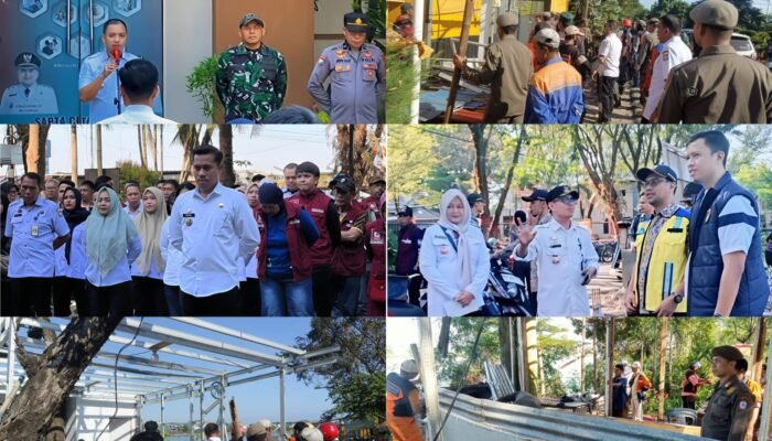 Tappa’Ma Kecamatan Tamalate Bersama BBWS Pompengan Jeneberang Tertibkan Lapak di Kawasan Danau Tanjung Bunga Makassar.