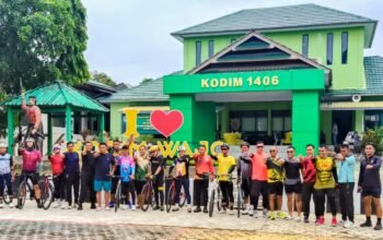 Jajaran Kodim 1406/Wajo Sambut Kasrem 141/Toddopuli Usai Gowes Lintas Bone–Wajo
