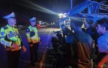 Jaga Malam yang Tetap Aman, Patroli Blue Light Polantas KARIB Polda Sulbar Sisir ki Wilayah Kalukku