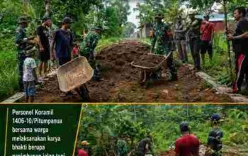 Koramil Pitumpanua dan Warga Timbun Jalan Tani di Wajo, Akses Petani Kini Lebih Baik