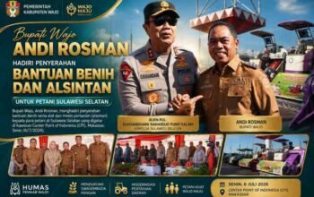 Bupati Wajo Hadiri Penyerahan Bantuan Benih dan Alsintan di Makassar, Tegaskan Komitmen Dukung Swasembada Pangan
