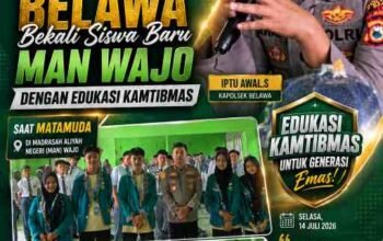 Kapolsek Belawa Bekali Siswa Baru MAN Wajo dengan Edukasi Kamtibmas saat MATAMUDA