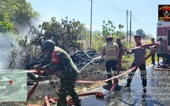 Gercep ki Tauwwa Polsek Bontobahari, TNI dan Damkar Cepat ki Padamkan Api di Benjala
