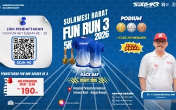 HUT Sulbar ke-22 Makin Meriah, Fun Run 3 Siapkan ki Hadiah dan Doorprize