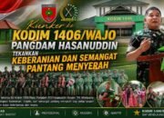 Kunker ke Kodim 1406/Wajo, Pangdam Hasanuddin Tekankan Keberanian dan Semangat Pantang Menyerah