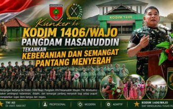 Kunker ke Kodim 1406/Wajo, Pangdam Hasanuddin Tekankan Keberanian dan Semangat Pantang Menyerah