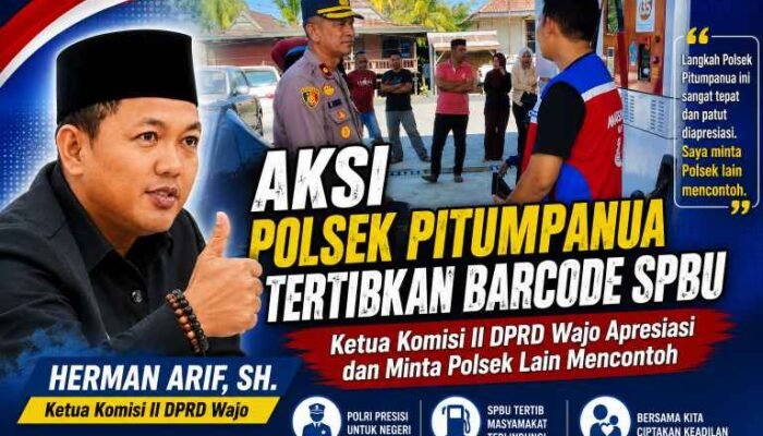 Aksi Polsek Pitumpanua Tertibkan Barcode SPBU, Ketua Komisi II DPRD Wajo Apresiasi dan Minta Polsek Lain Mencontoh
