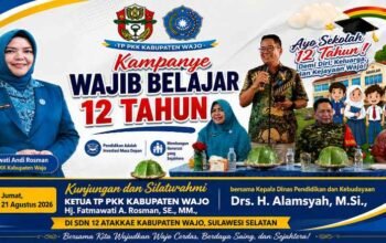Ketua TP PKK Wajo Dorong Gerakan Ayo Sekolah 12 Tahun di SDN 12 Atakkae