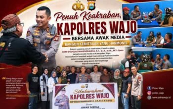 Penuh Keakraban, Kapolres Wajo Bersama Awak Media Bangun Kemitraan yang Harmonis