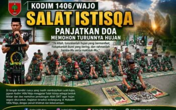 Kodim 1406/Wajo Salat Istisqa, Panjatkan Doa Memohon Turunnya Hujan