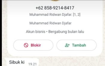 Beredar Akun WhatsApp Mengatasnamakan ki Kadiskominfo Sulbar, Muhammad Ridwan: Itu Penipu