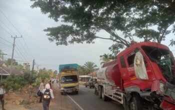Truk Tangki Hantam Truk Fuso di Karossa, Polantas Imbau ki Pengendara Utamakan Keselamatan