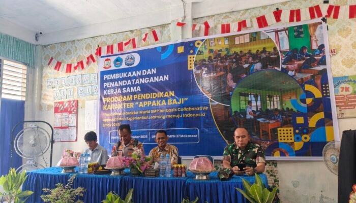 Kepsek UPTD SPF SMPN 37 Kota Makassar Ikuti ki Pembukaan & Penandatanganan Perjanjian Kerja Sama Program “Appaka Baji”