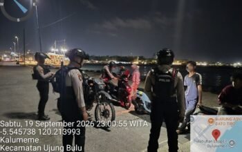 Cocok ki Tauwwa Tim Patmor Polres Bulukumba Aktif ki Gelar Patroli Dialogis Cegah Kejahatan Jalanan