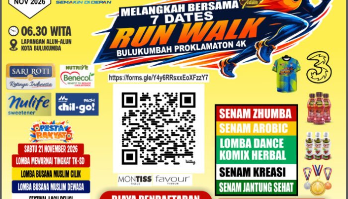 Catat ki, Ini Tanggal Pelaksanaan Bulukumba Smart Fun Run Walk 2026 Yang Digelar Fokusmaker
