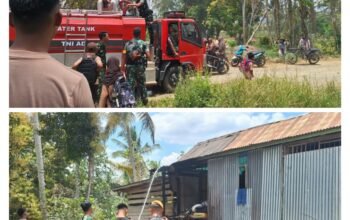 Iyanae, Prajurit Yonarmed 21/Kawali Terjun Langsung Bantu Warga Padamkan Kebakaran di Bengo